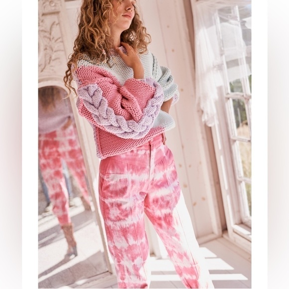 NEW Loveshackfancy Tao Pant HIBISCUS HAND DYE size 4 - Picture 2 of 13